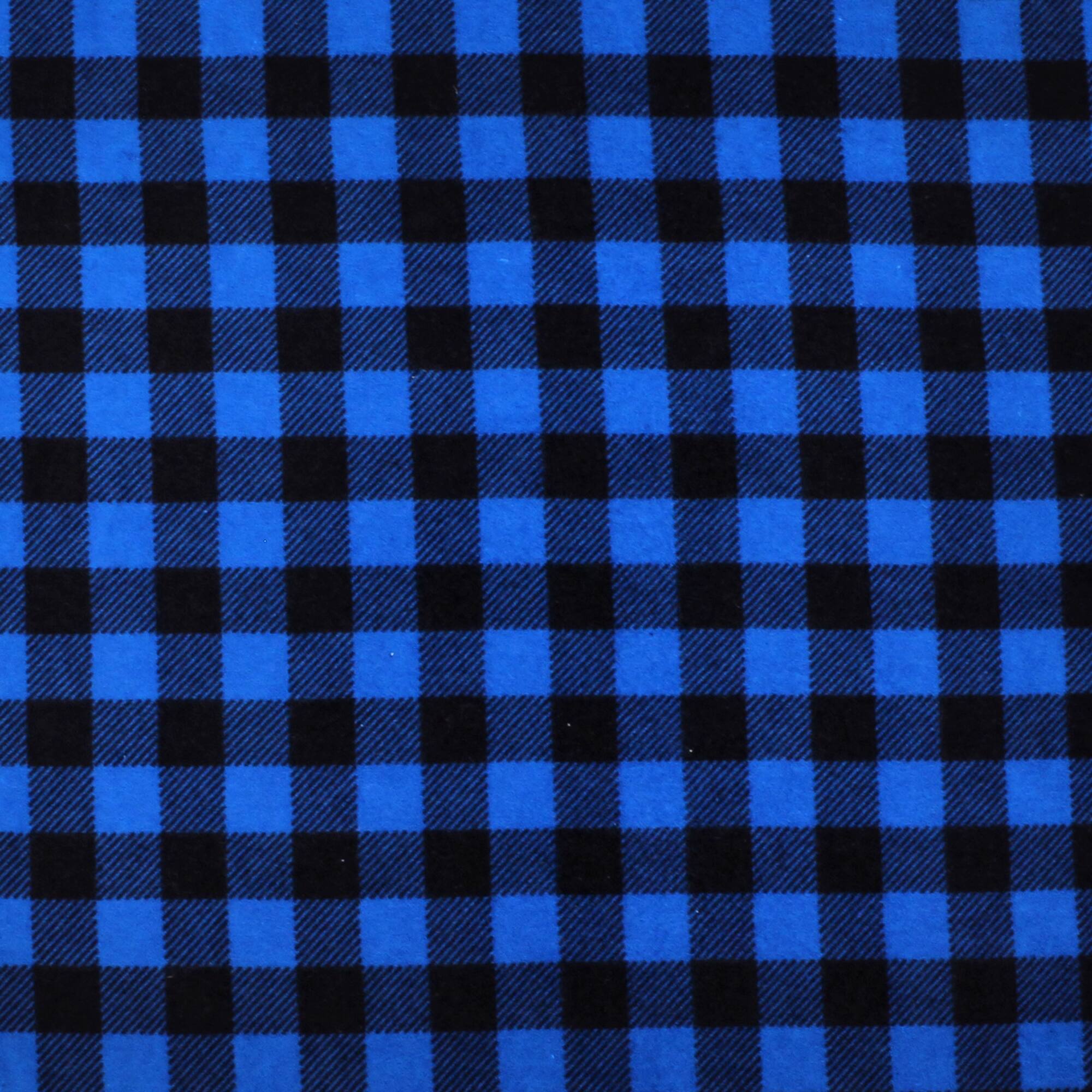 Camelot Fabrics Black & Blue Plaid Flannel Fabric